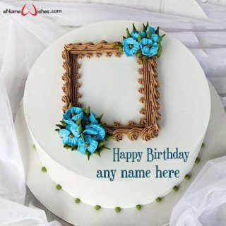 frame design birthday cake with name editor