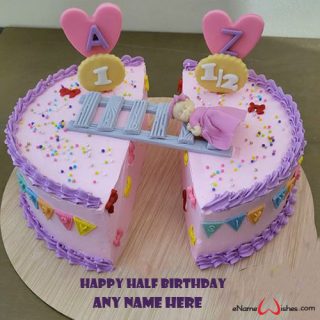 half year birthday cake for baby girl with name creator