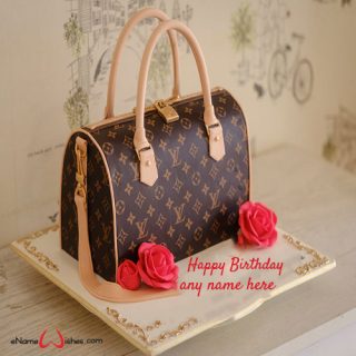 handbag birthday cake with name create online