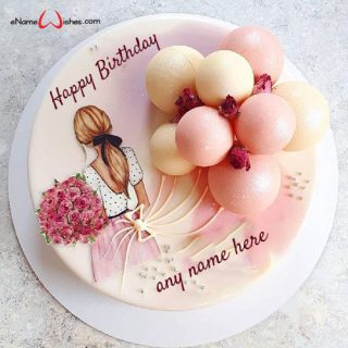 happy birthday cake for girl with name writing edit