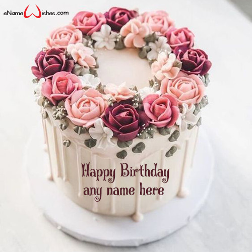 Flower Birthday Cake With Name Edit | Best Flower Site