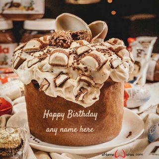 happy birthday chocolate cake with name maker