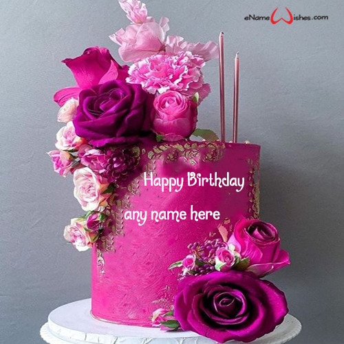 Happy Birthday Rose Cake Images with Name - Name Birthday Cakes - Write ...