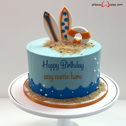 Happy Birthday Stylish Cake with Name Edit - Name Birthday Cakes ...