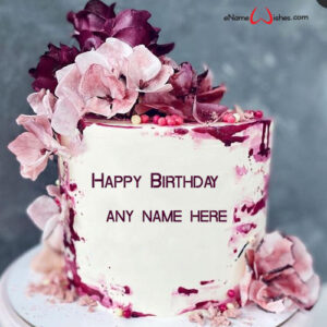 Modern Stylish Birthday Cake with Name - Name Birthday Cakes - Write ...