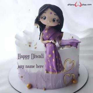 happy diwali wishes to wife with name edit cake