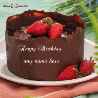hbd cake chocolate design with name edit free
