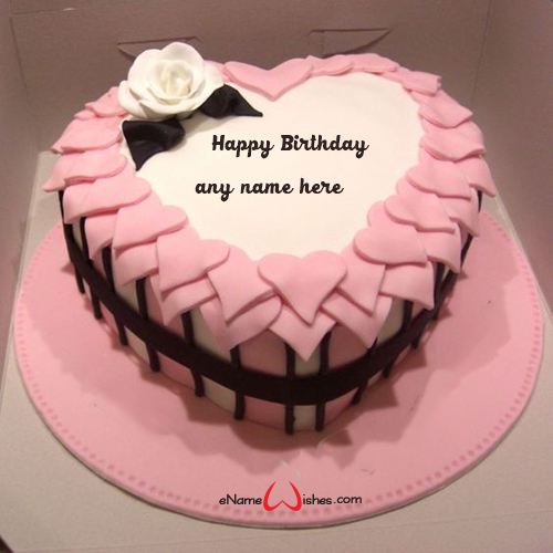 Heart Shaped Cake for Birthday - Name Birthday Cakes - Write Name on ...