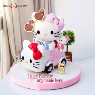 hello kitty cake design with name pink