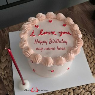 i love you happy birthday wishes cake with name