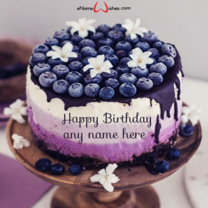 Purple Birthday Cake with Name Edit - Best Wishes Birthday Wishes With Name