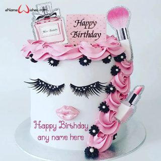 makeup diva birthday cake for girl with name create online