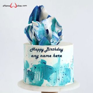 marble candy birthday cake design with name