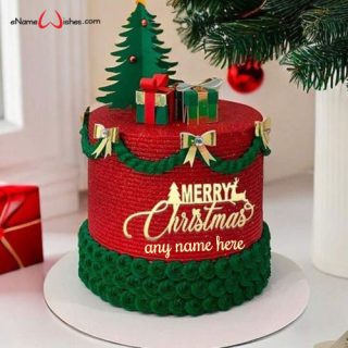 merry christmas cake design with name editor