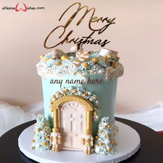 merry christmas cake topper with name editor online