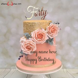 modern 40th birthday cake for female with name