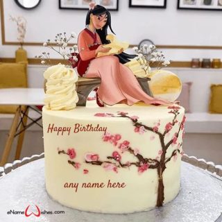 mulan birthday cake image with name edit
