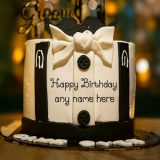 online image of fondant birthday cake design with name edit