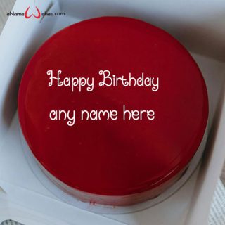 red birthday cake for girl with name