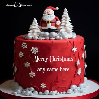 santa claus christmas cake with name create online free