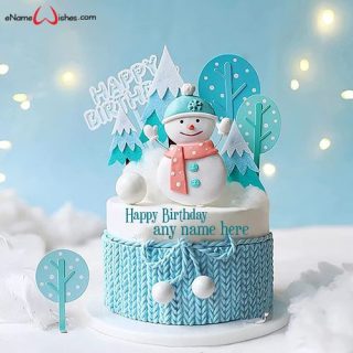 snowman cake topper birthday cake with name