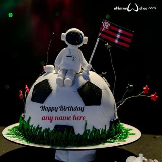 soccer ball cake design for boy with name edit