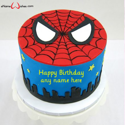Spider Man Birthday Cake With Name Enamewishes