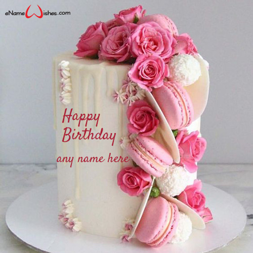 Sprinkle Drip Birthday Cake with Name Edit - Name Birthday Cakes ...