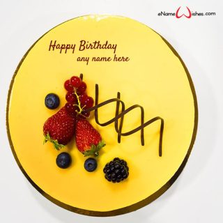 strawberry birthday cake design with name edit