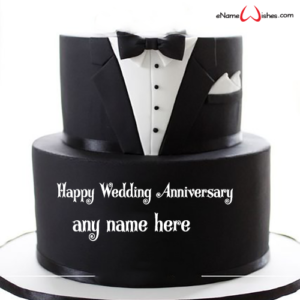 Wedding Anniversary Cake with Name Edit Option - Best Wishes Birthday ...