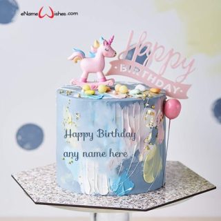 unicorn birthday cake hd image with name create online free