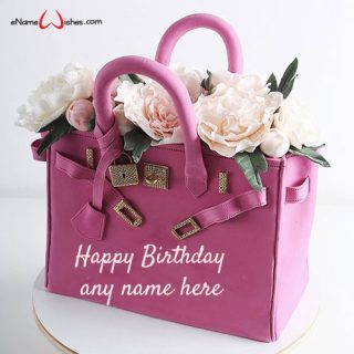 unique girl birthday cake with name editor