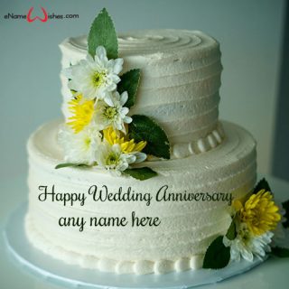 wish you happy anniversary cake with name edit online