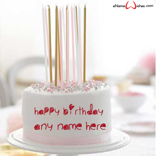 Write Name On Birthday Cake With Candles Enamewishes