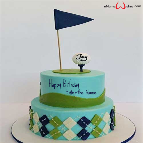 Golf Themed Birthday Name Cake Enamewishes