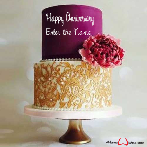 Creative Wedding Anniversary Name Wish Cake Enamewishes