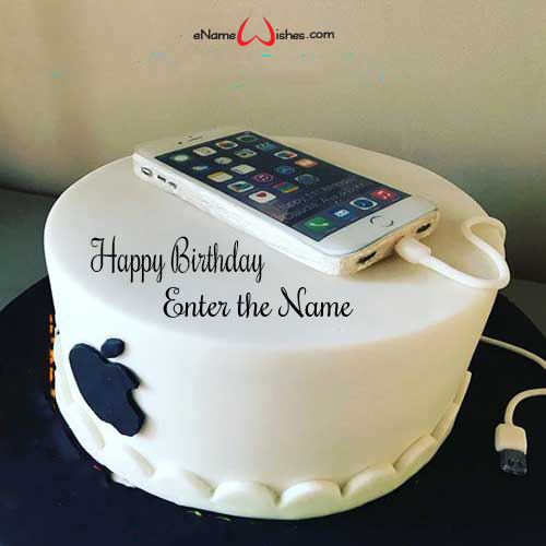 Apple Iphone Birthday Wish Name Cake Enamewishes