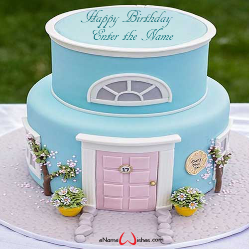 Beautiful House Birthday Wish Name Cake Enamewishes