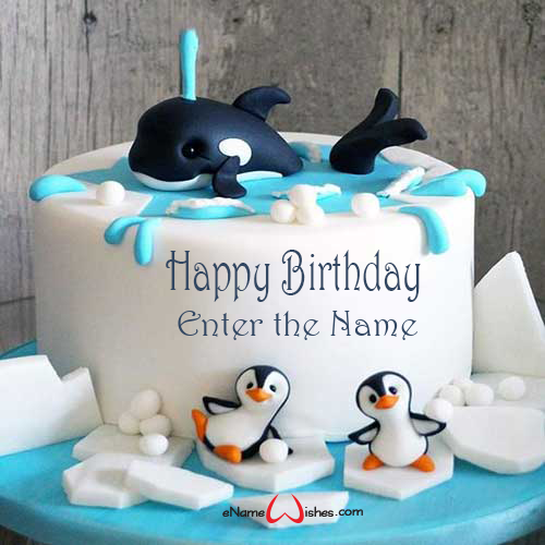 Cartoon Birthday Cake With Name Edit Enamewishes