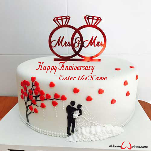 Love Anniversary Cake With Name Enamewishes