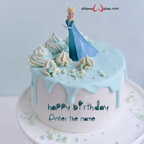 Disney Frozen Birthday Cake With Name Enamewishes