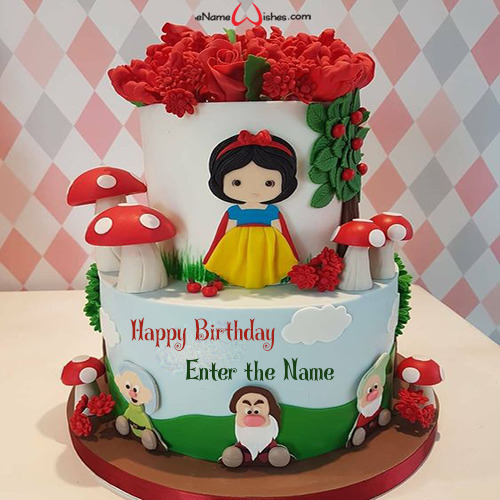 Snow White Birthday Cake Image With Name Enamewishes