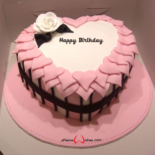 Heart Shaped Cake for Birthday - Name Birthday Cakes - Write Name on ...