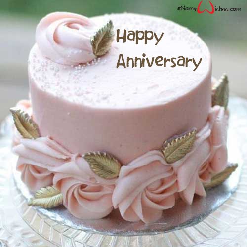 Simple Anniversary Cake with Name Name Birthday Cakes Write Name on