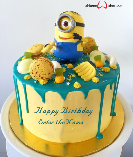 Minion Birthday Cake With Name Edit Enamewishes