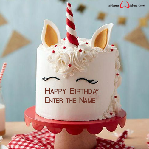 Download Unicorn Christmas Cake With Name Edit Enamewishes