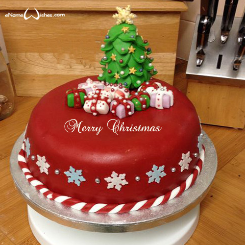 Christmas Tree Cake Design with Name - Name Birthday Cakes - Write Name ...