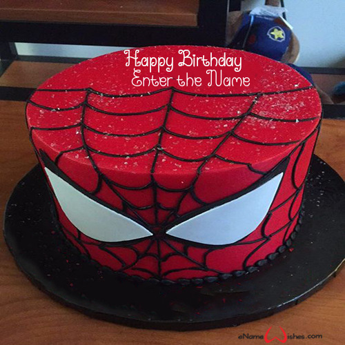 Spider Man Birthday Cake With Name Edit Enamewishes