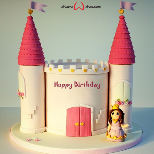 Princess Castle Birthday Cake with Name Edit - Best Wishes Birthday ...