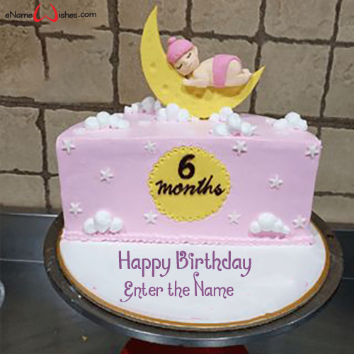 Half Year Birthday Cake For Baby Girl Enamewishes